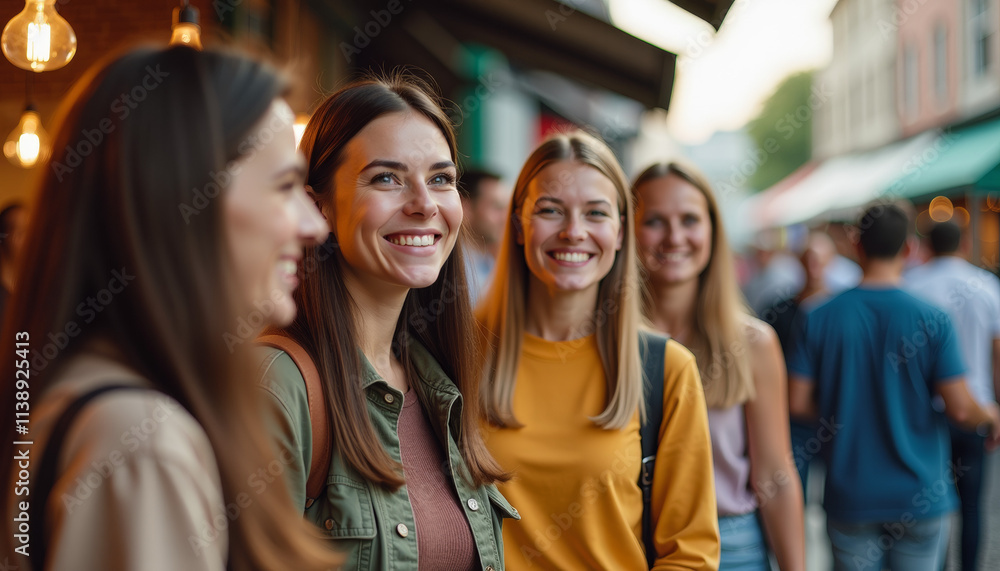 Three Smiling Women in a City Market Three Smiling Women in a City Market