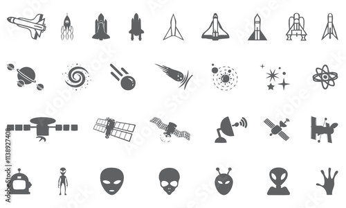 Alien and space icon