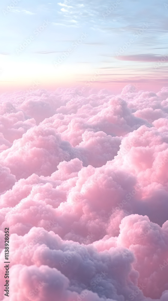 Soft Pink Clouds in a Serene Sky: Dreamy Sunrise or Sunset Scene Soft Pink Clouds in a Serene Sky: Dreamy Sunrise or Sunset Scene