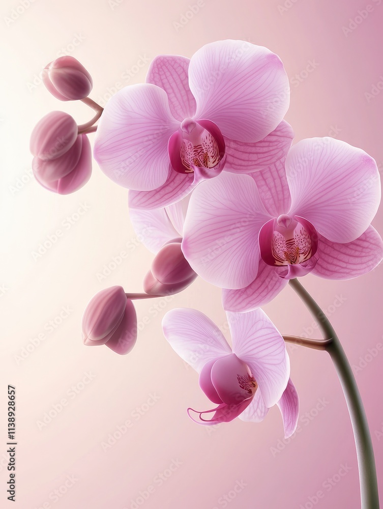 Blooming Orchid Poster design, realistic, HD, copy space Blooming Orchid Poster design, realistic, HD, copy space