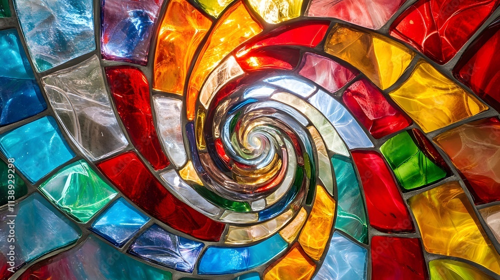 Fototapeta premium Colorful Glass Spiral Abstract Art Design