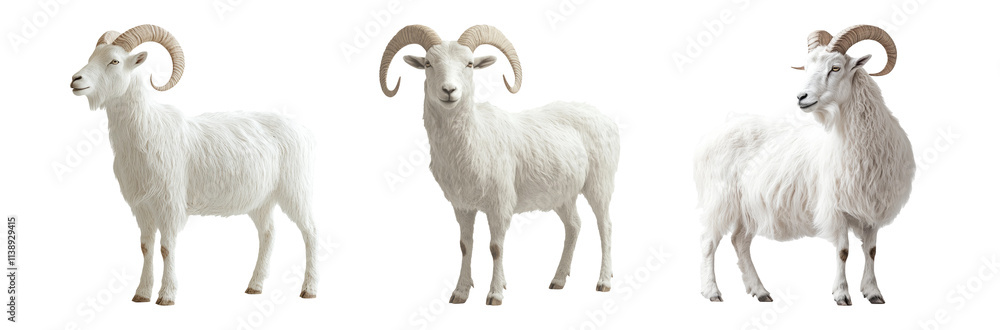 Fototapeta premium White Mountain Goat on Transparent Background