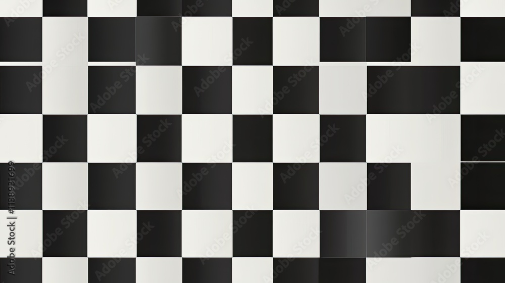 Fototapeta premium Abstract black and white checkered pattern.