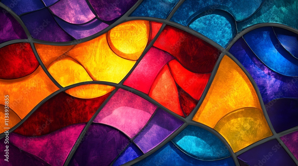 Fototapeta premium Abstract Colorful Stained Glass Window Design