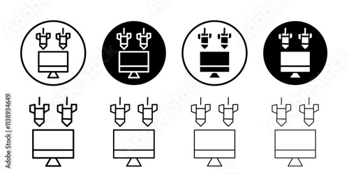 Ddos icon Black and white outline vector