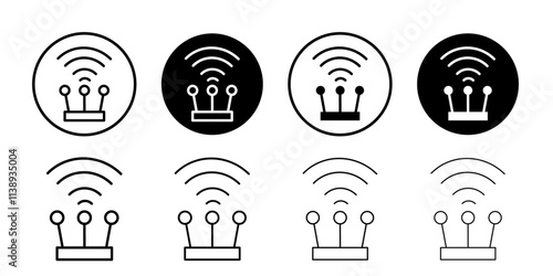 Fiber optic cable icon Black and white outline vector