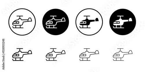 helicopter helipad icon Black and white outline vector