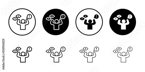 Paranoia icon Black and white outline vector