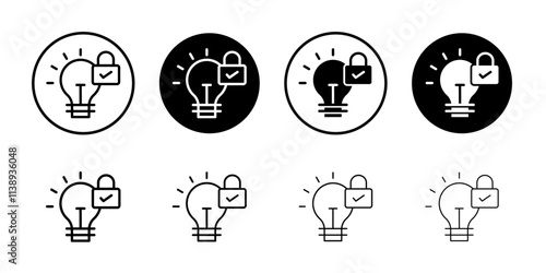 Patent idea icon Black and white outline vector
