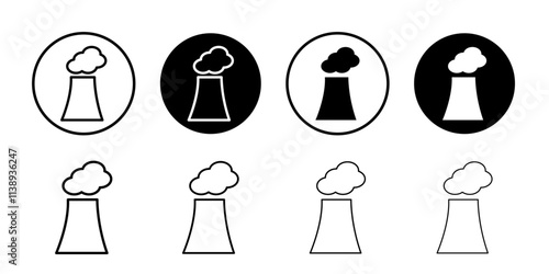 pollution icon Black and white outline vector