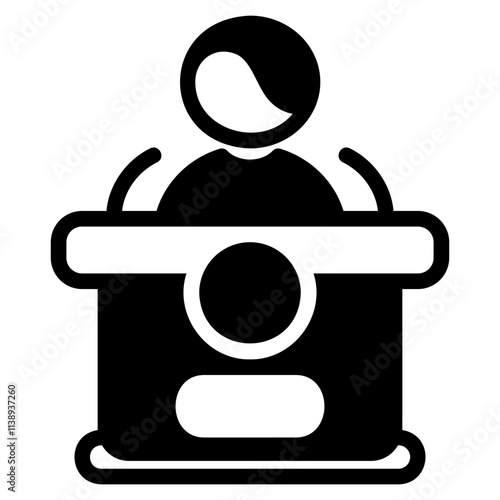 Public speaking black glyph style icon