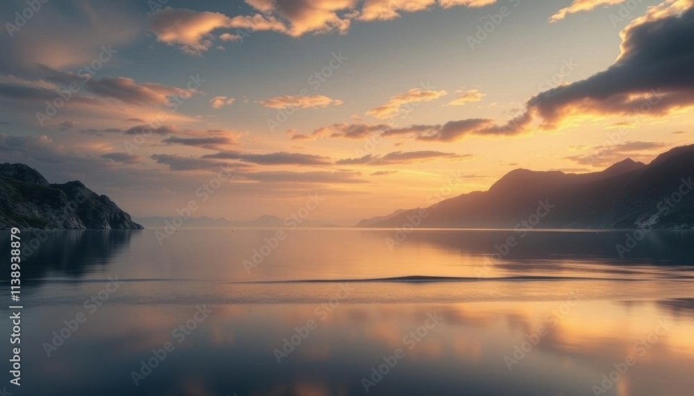 Obraz premium view of a lake with a mountain in the background