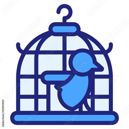 Birdcage blue color style icon