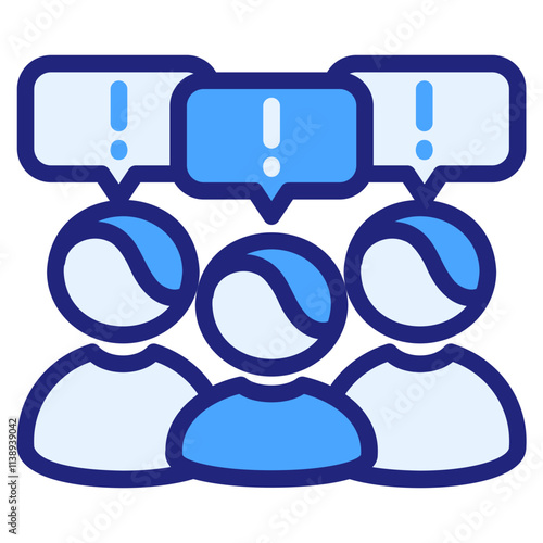 Demonstration blue color style icon