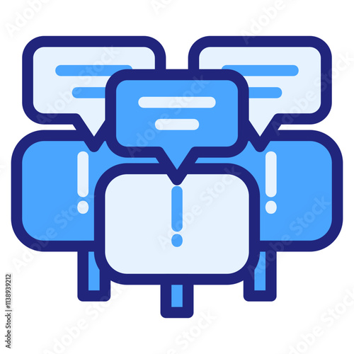 Speech blue color style icon