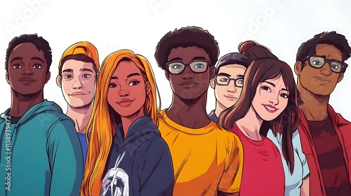 Diverse Group of Young Adults in a Casual Setting