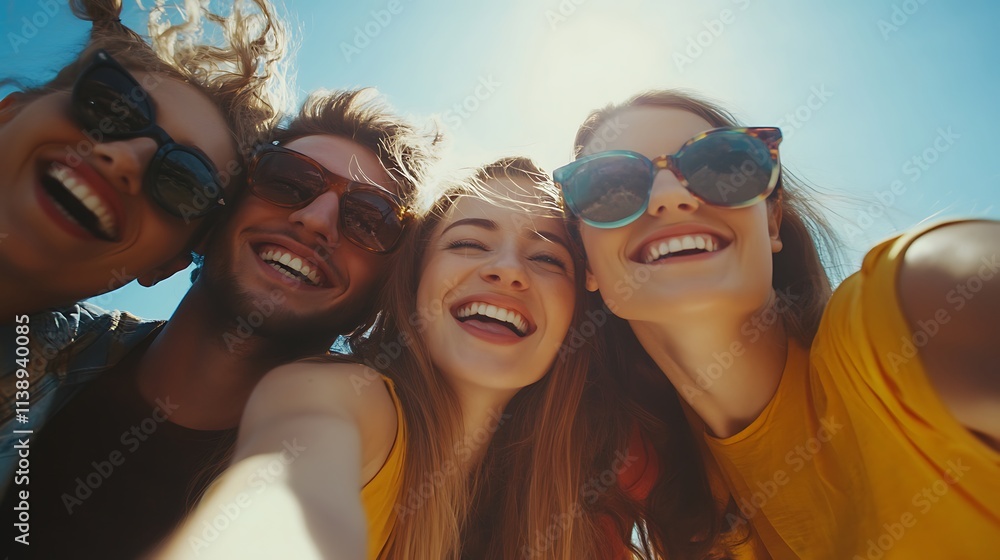 Smiling Friends Taking a Selfie Under the Sun Smiling Friends Taking a Selfie Under the Sun