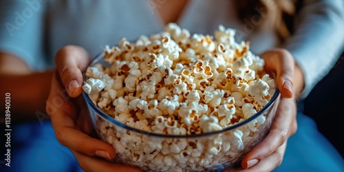Hand holding popcorn