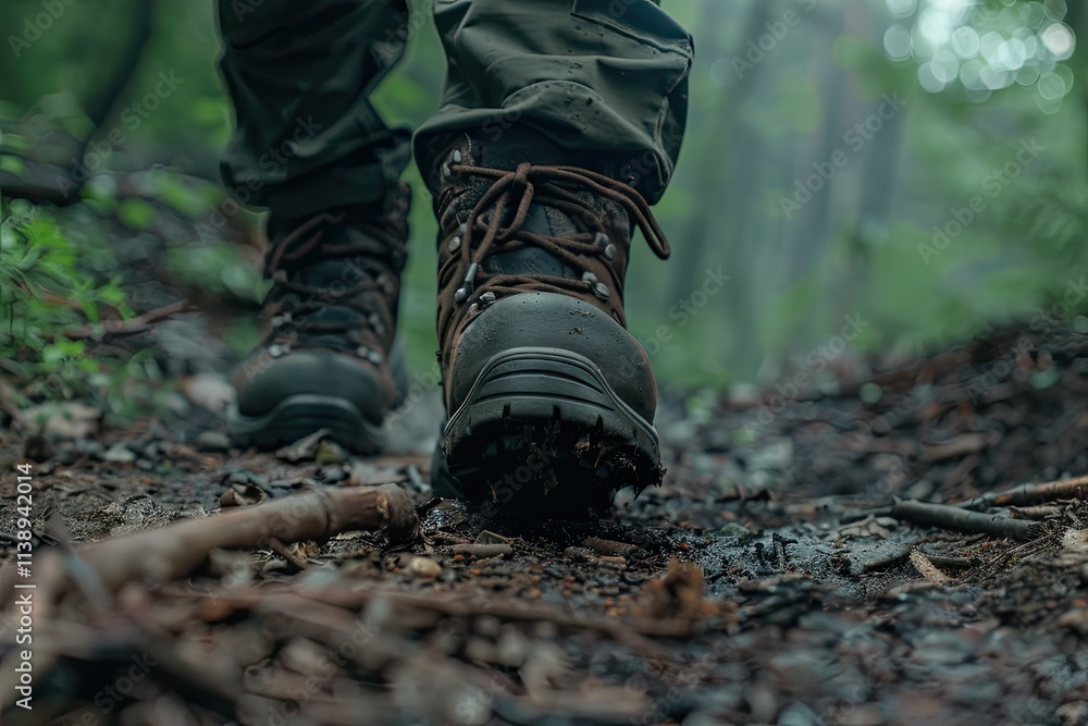 Pixel Perfect Picture of Walking Boots on Nature Trail, Active Lifestyle Pixel Perfect Picture of Walking Boots on Nature Trail, Active Lifestyle
