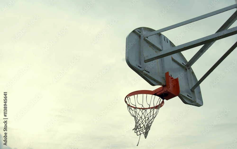 basketball hoop on the background of blue sky basketball hoop on the background of blue sky