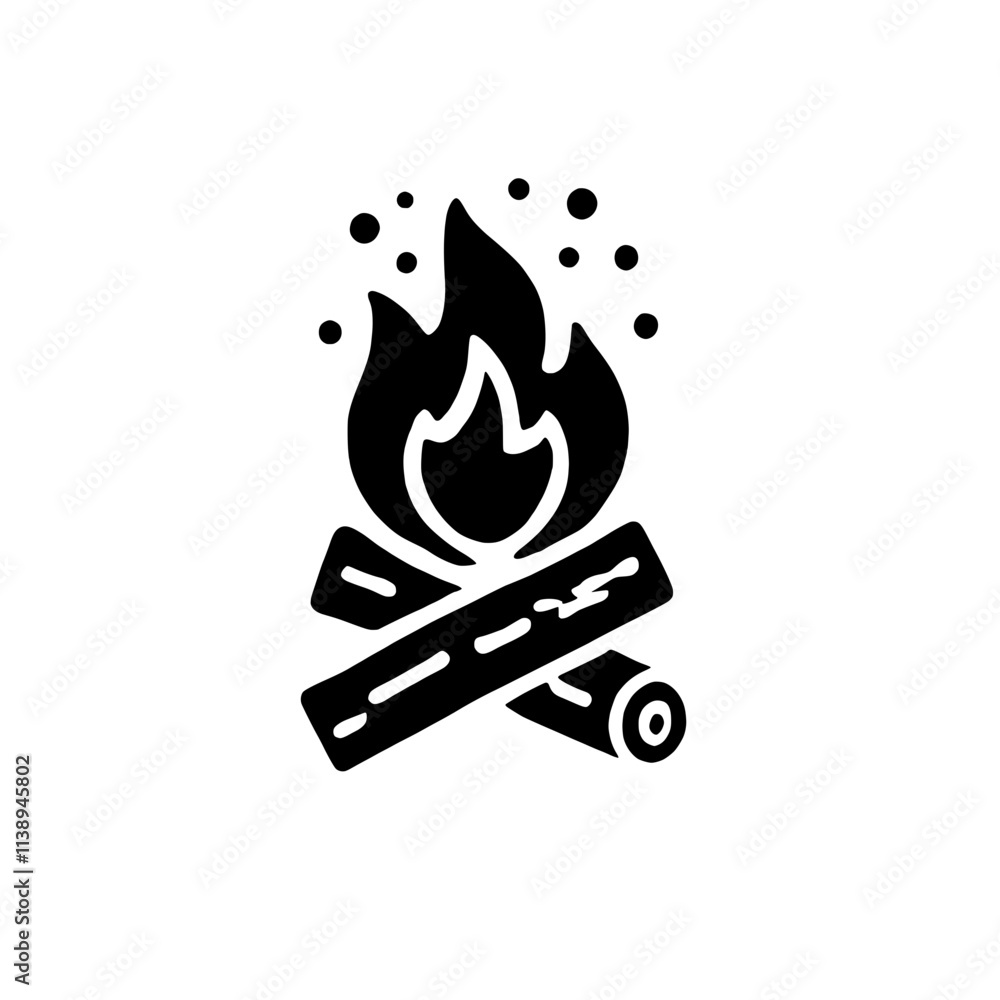 Campfire Icon: A simple yet evocative icon of a campfire, perfect for representing warmth, adventure, and the outdoors. Campfire Icon: A simple yet evocative icon of a campfire, perfect for representing warmth, adventure, and the outdoors.