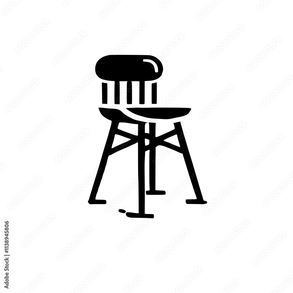 Modern Chair Icon: A sleek and minimalist icon depicting a modern chair, perfect for use in interior design, furniture websites, and branding materials. Modern Chair Icon: A sleek and minimalist icon depicting a modern chair, perfect for use in interior design, furniture websites, and branding materials.