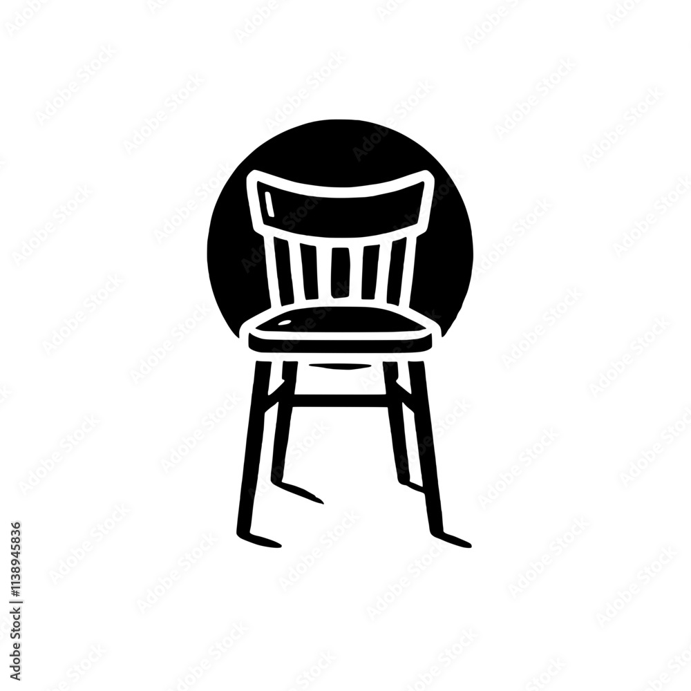 Fototapeta premium Simple Wooden Chair Icon