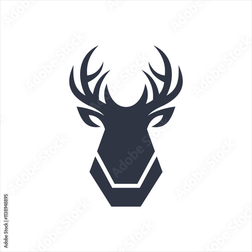 simple deer head silhouette logo vector illustration