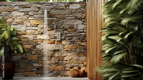 A Photo of Contemporary Outdoor Shower photo