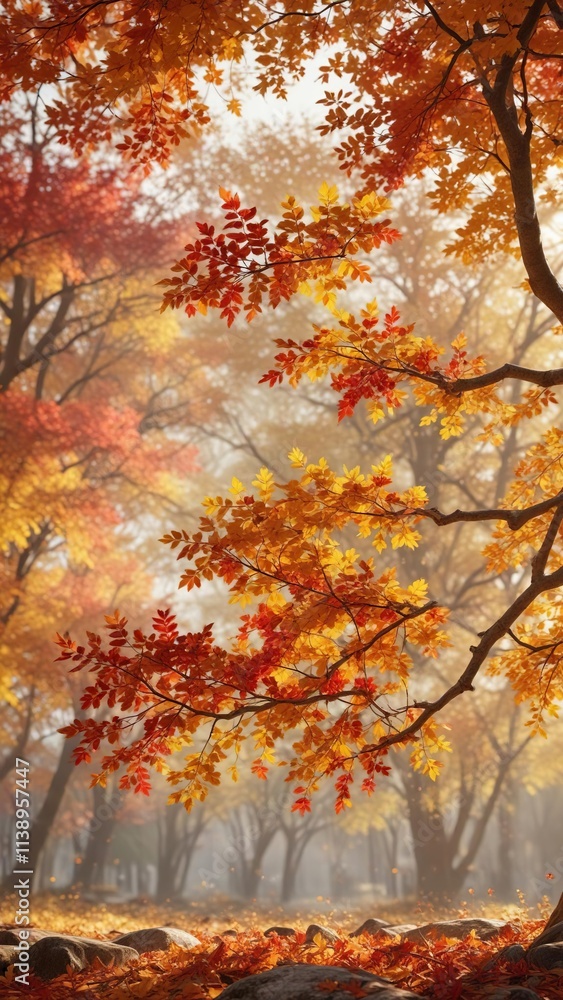 Golden hues and crimson shades dance across the autumn leaves on a tree branch, trees with leaves, golden Golden hues and crimson shades dance across the autumn leaves on a tree branch, trees with leaves, golden