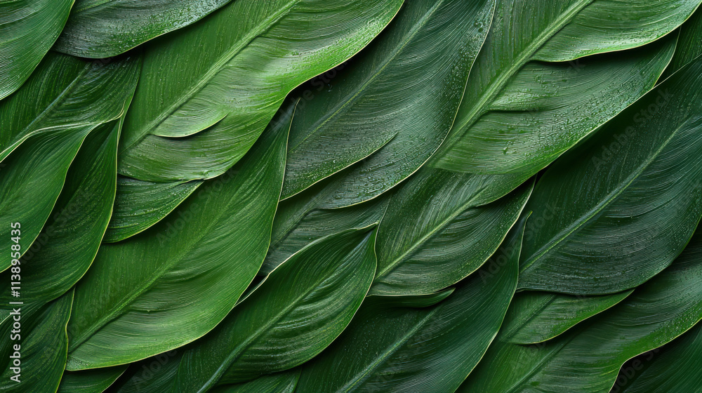 Obraz premium Dark green leaf texture, Natural green leaves using as nature background wallpaper