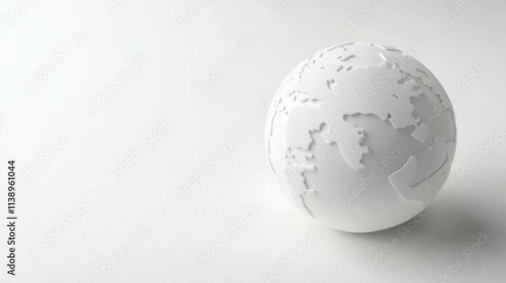 Green globe on white background Green globe on white background