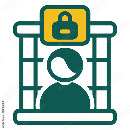 Prison green and yellow, duo color style icon
