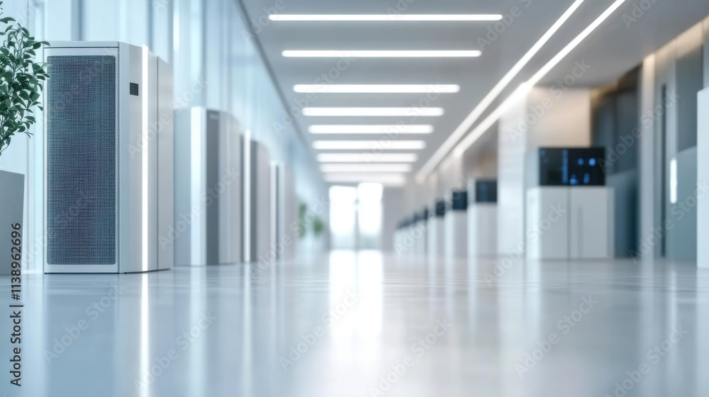 Fototapeta premium Artistic representation of data flowing seamlessly across a global cloud computing network.