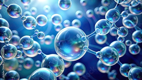 bubble background with molecule, bubble chemistry