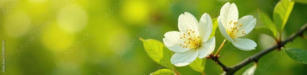 Delicate white petals unfolding on a bright yellow lemon branch, flowers, fresh, lemon flower Delicate white petals unfolding on a bright yellow lemon branch, flowers, fresh, lemon flower