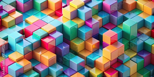 Abstract Isometric Cubes Background , futuristic geometry