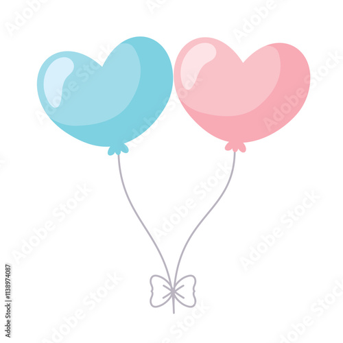 gender reveal balloons heart