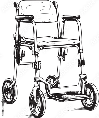 wheelchair isolated on white background