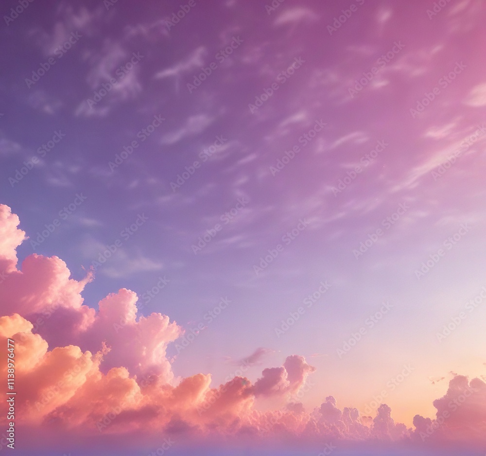 Obraz premium Ombre sky with pastel colors and vibrant hues, ombre effect, blue purple gradient, colorful gradient