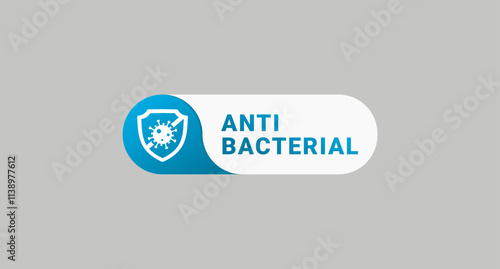 Anti bacterial label design element vector. Simple Anti microbial label for product packaging design element. Antibacterial icon vector for design element.