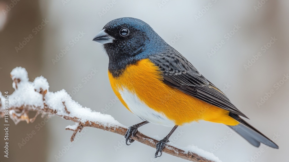 Fototapeta premium a bird with a yellow and black body