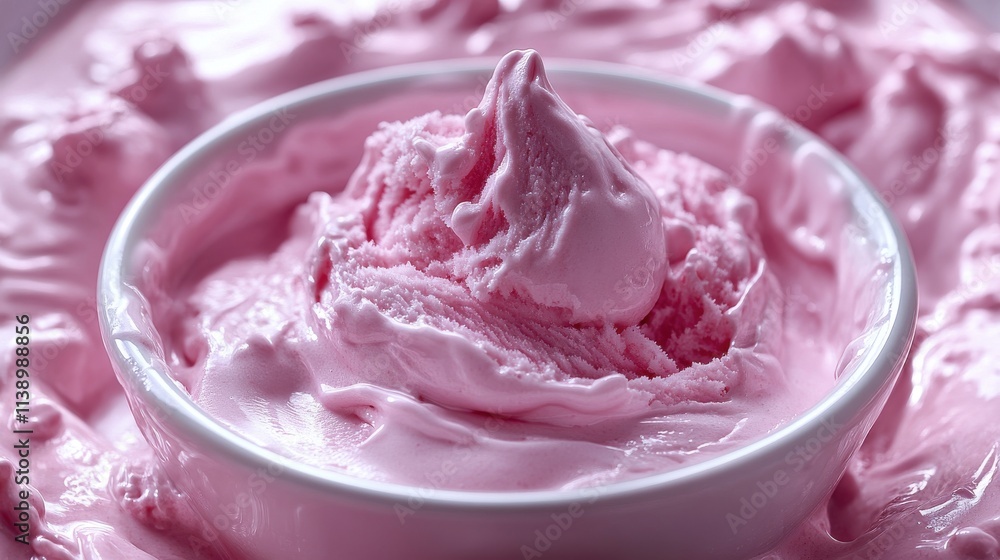a bowl of pink ice cream a bowl of pink ice cream
