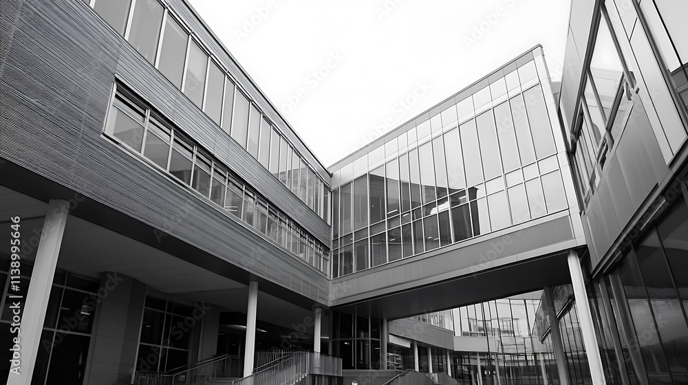 Fototapeta premium Modern Architecture, Courtyard, Building Exterior