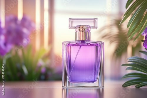 Obraz na płótnie Discover a stylish perfume bottle with chic packaging, capturing the essence of elegance This exquisite perfume, available in a convenient spray, offers a chic and sophisticated fragrance experience w salonie