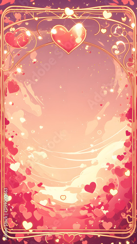 Romantic Valentine Tarot Card Frame Design