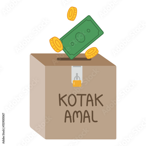 Donation Box Illustration kotak amal