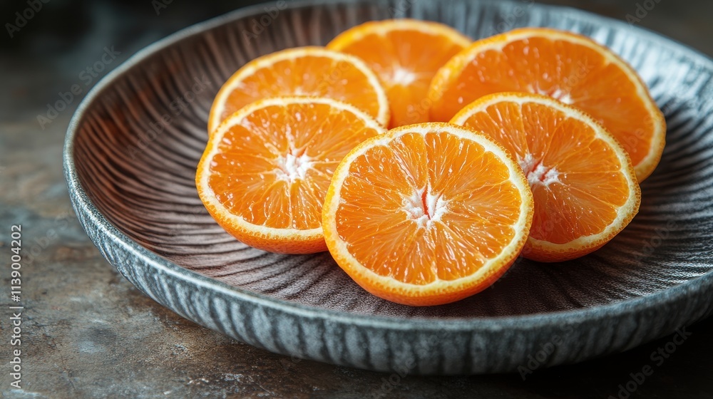 a group of oranges cut in half on a plate a group of oranges cut in half on a plate