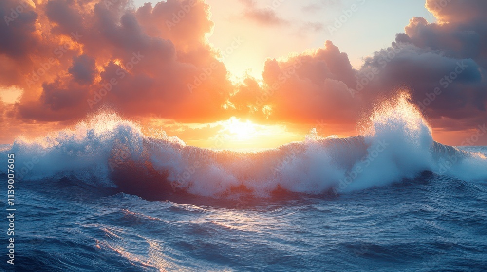 Fototapeta premium a large wave with foamy waves