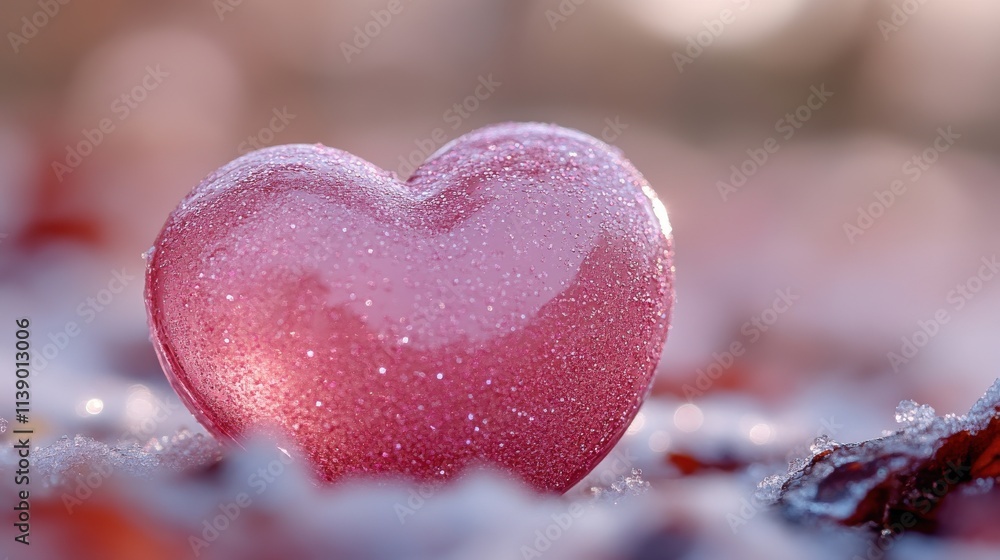 Fototapeta premium a pink heart with glitter